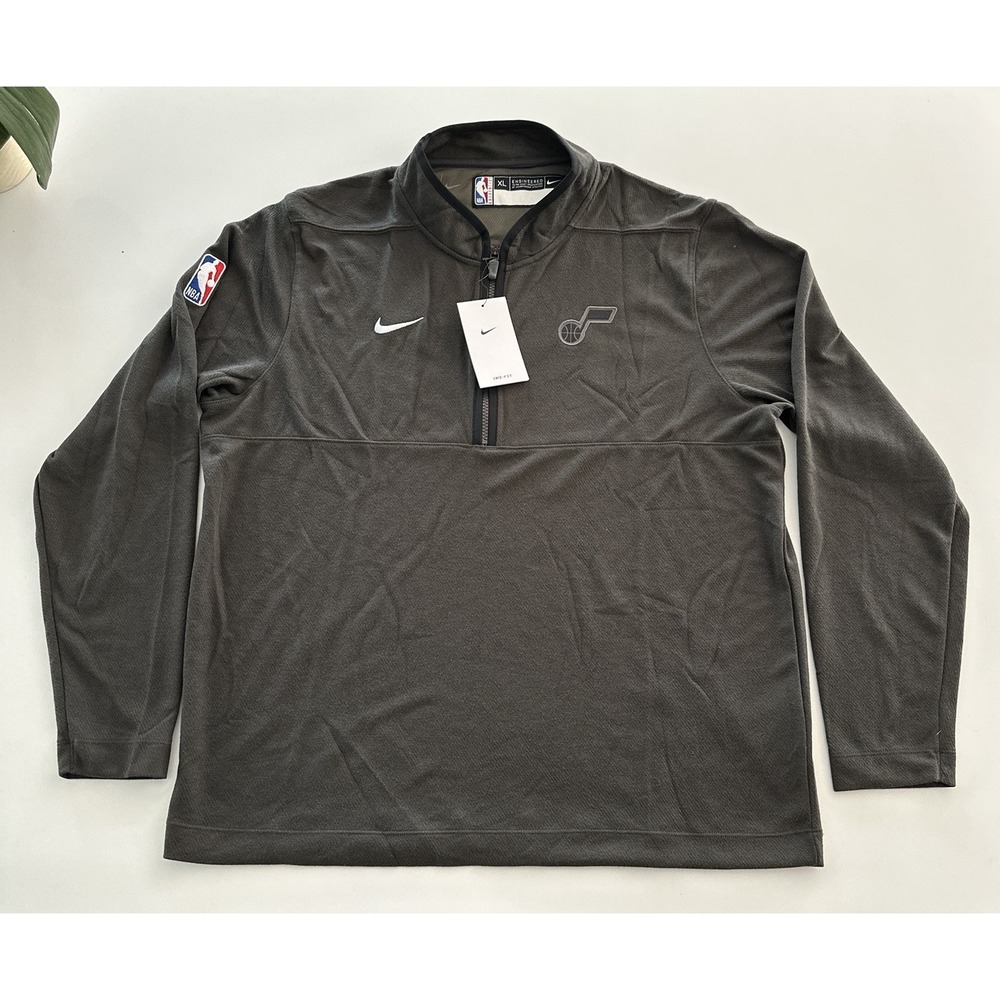 Utah Jazz Nike Dri Fit Quarter Zip Fleece‎ XL Gray NBA Authentics Basketball